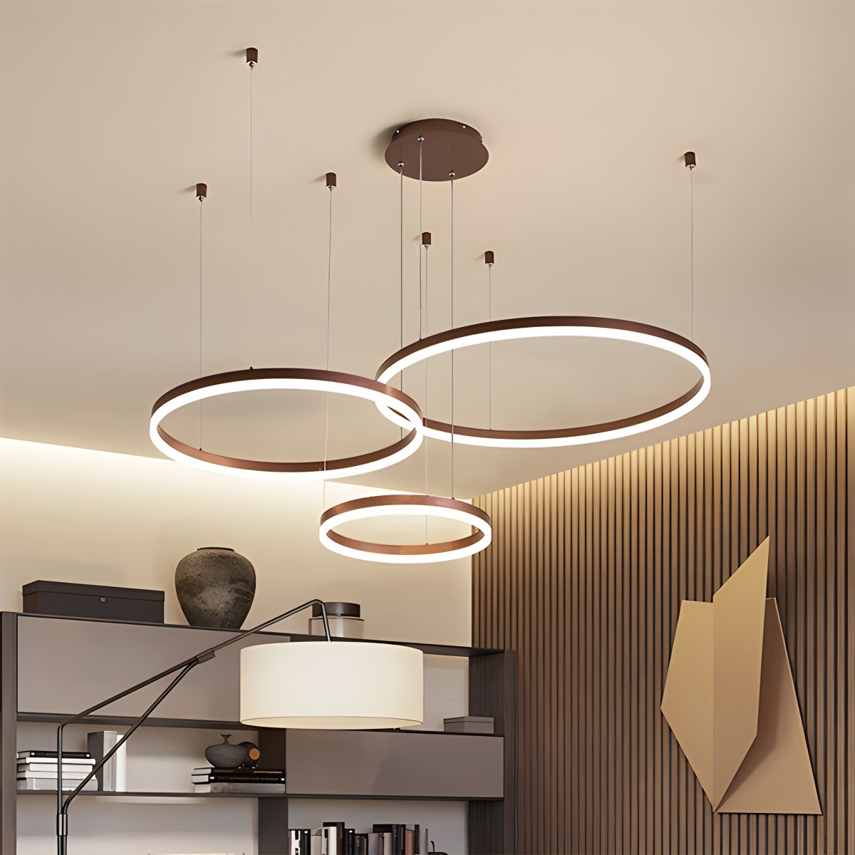 Sleek Ring Chandelier Wireless Ceiling Light With Built In LED