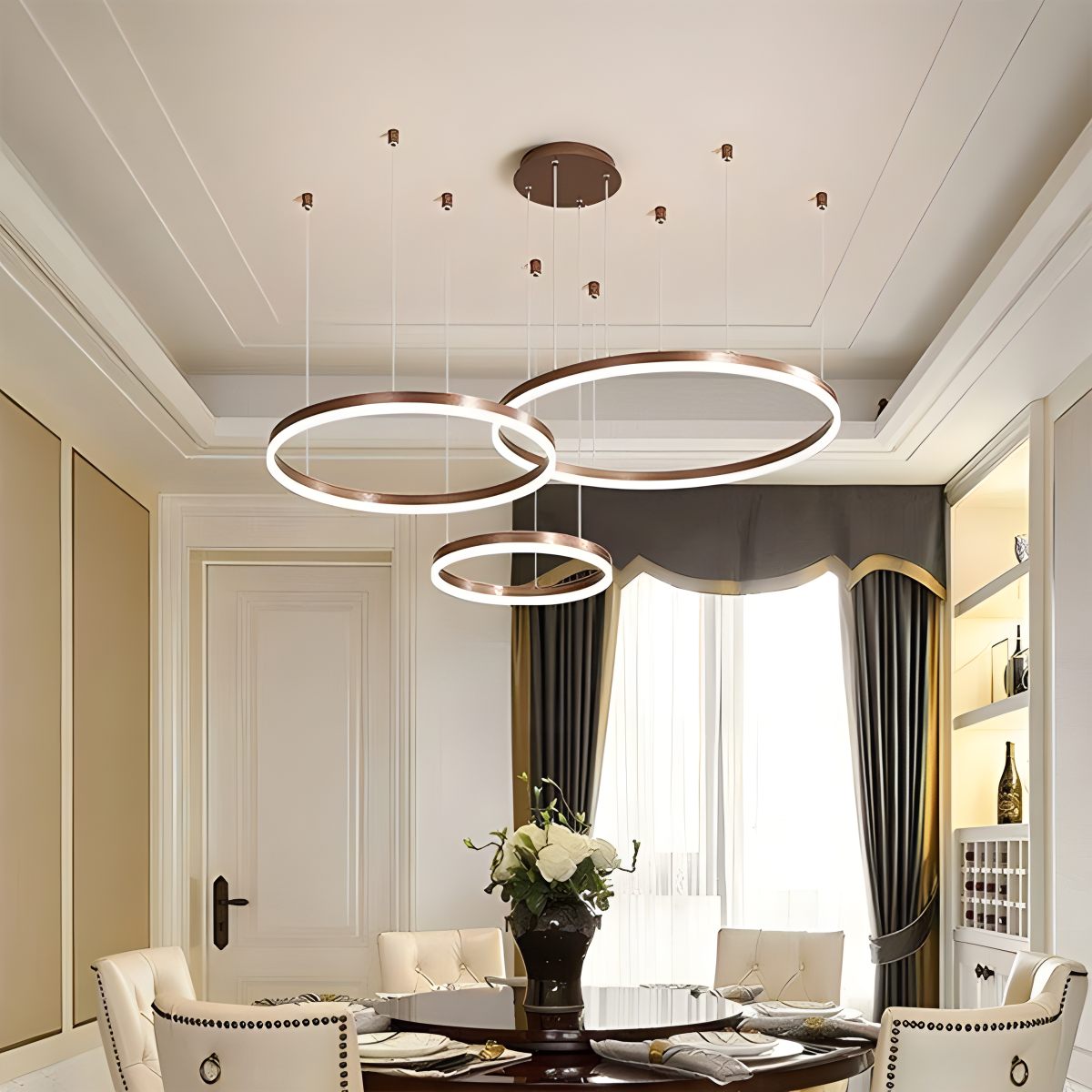 Sleek Ring Chandelier Wireless Ceiling Light With Built In LED