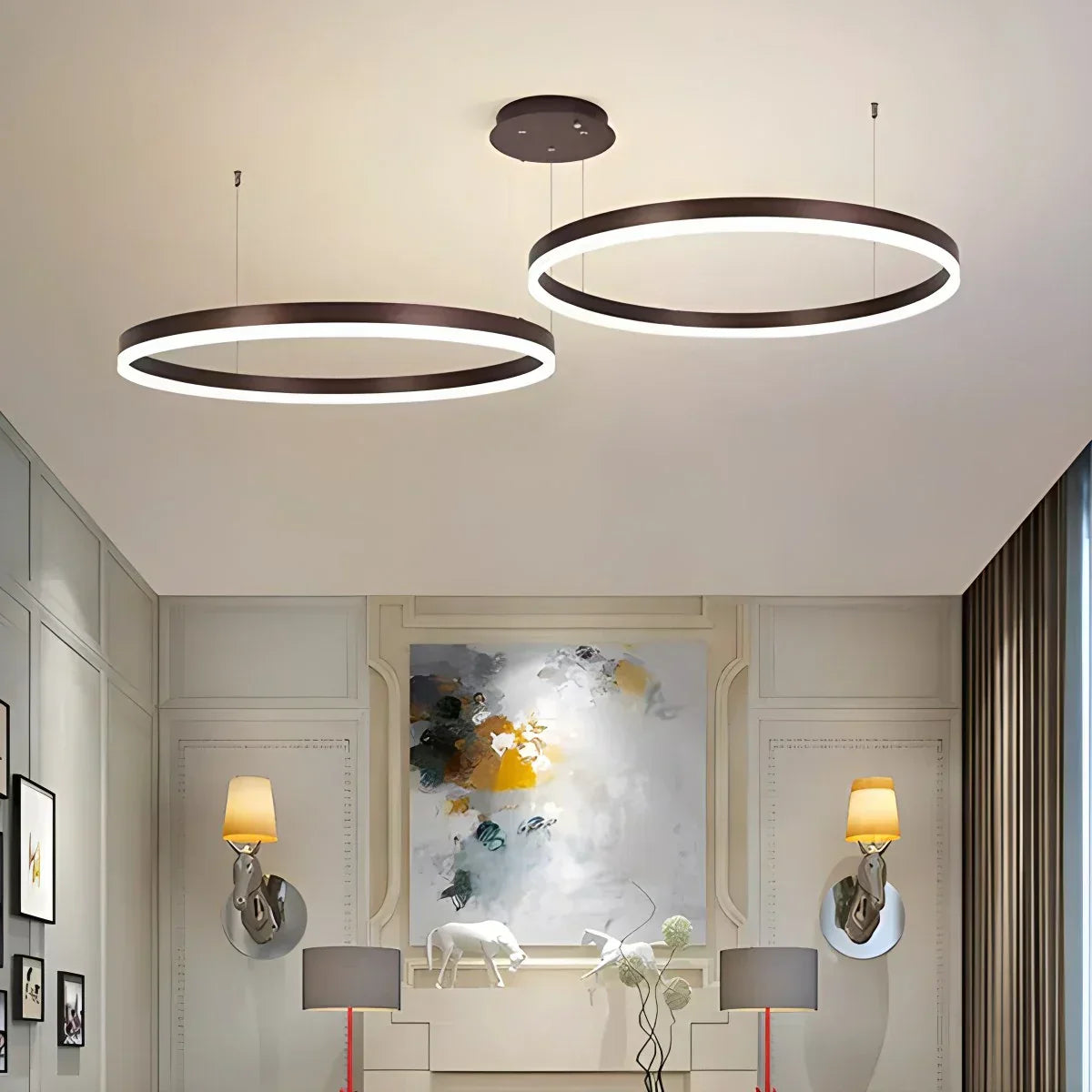Sleek Ring Chandelier Wireless Ceiling Light With Built In LED