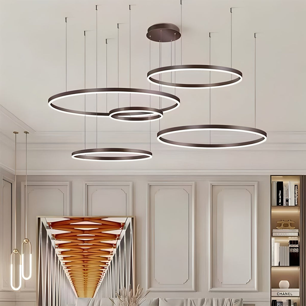 Sleek Ring Chandelier Wireless Ceiling Light With Built In LED