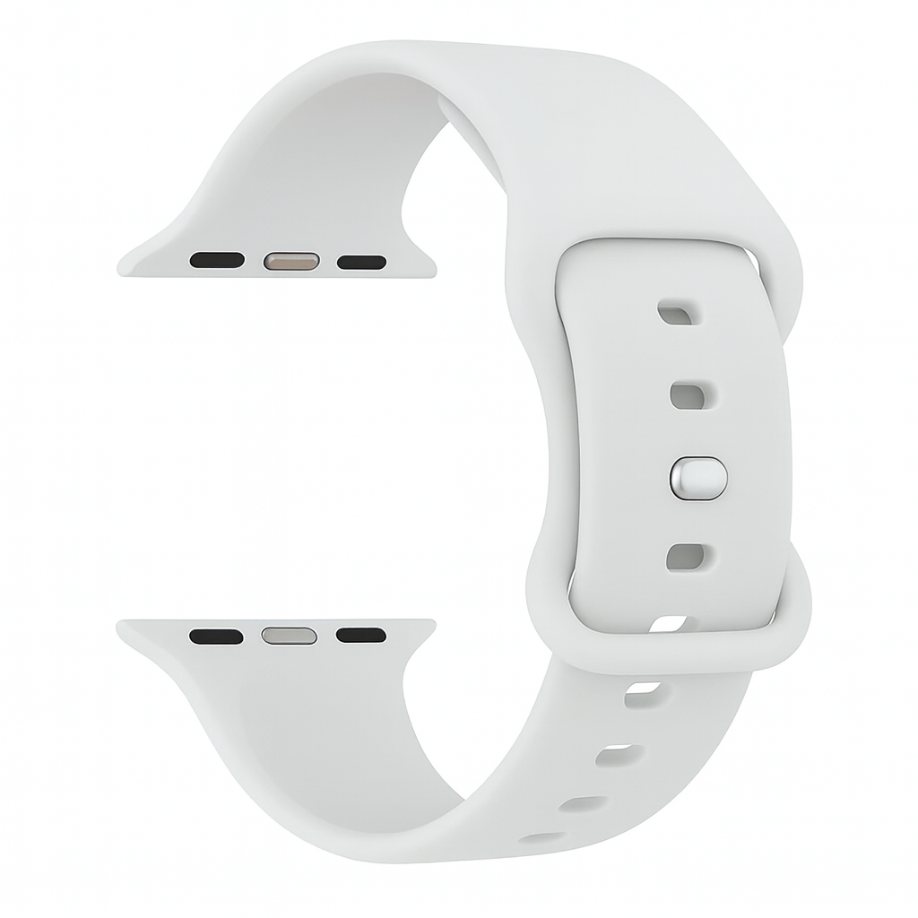 Apple Watch White Classic Silicone Band Replacement Strap