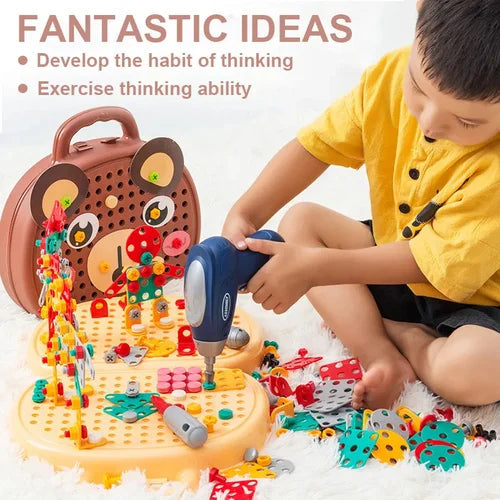 Wonder Play Ensemble Montessori Learning Tools With Electric Screwdriver For STEM Fun