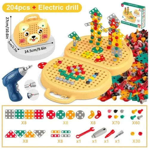 Wonder Play Ensemble Montessori Learning Tools With Electric Screwdriver For STEM Fun