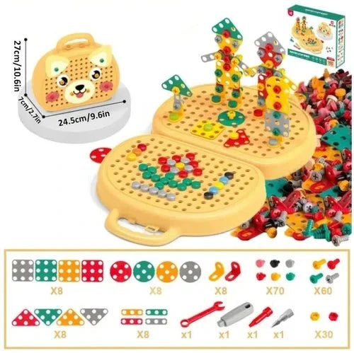 Wonder Play Ensemble Montessori Learning Tools With Electric Screwdriver For STEM Fun