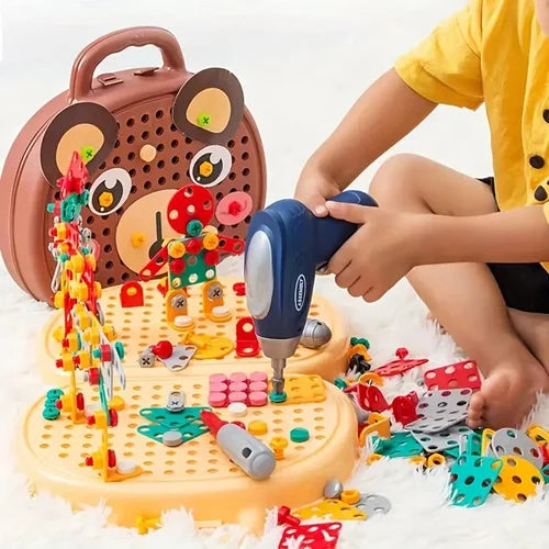 Wonder Play Ensemble Montessori Learning Tools With Electric Screwdriver For STEM Fun