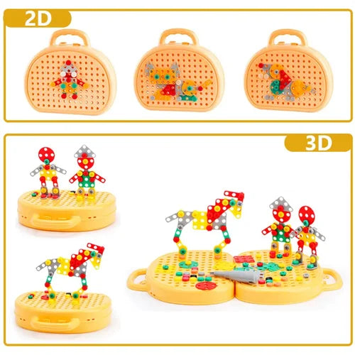 Wonder Play Ensemble Montessori Learning Tools With Electric Screwdriver For STEM Fun