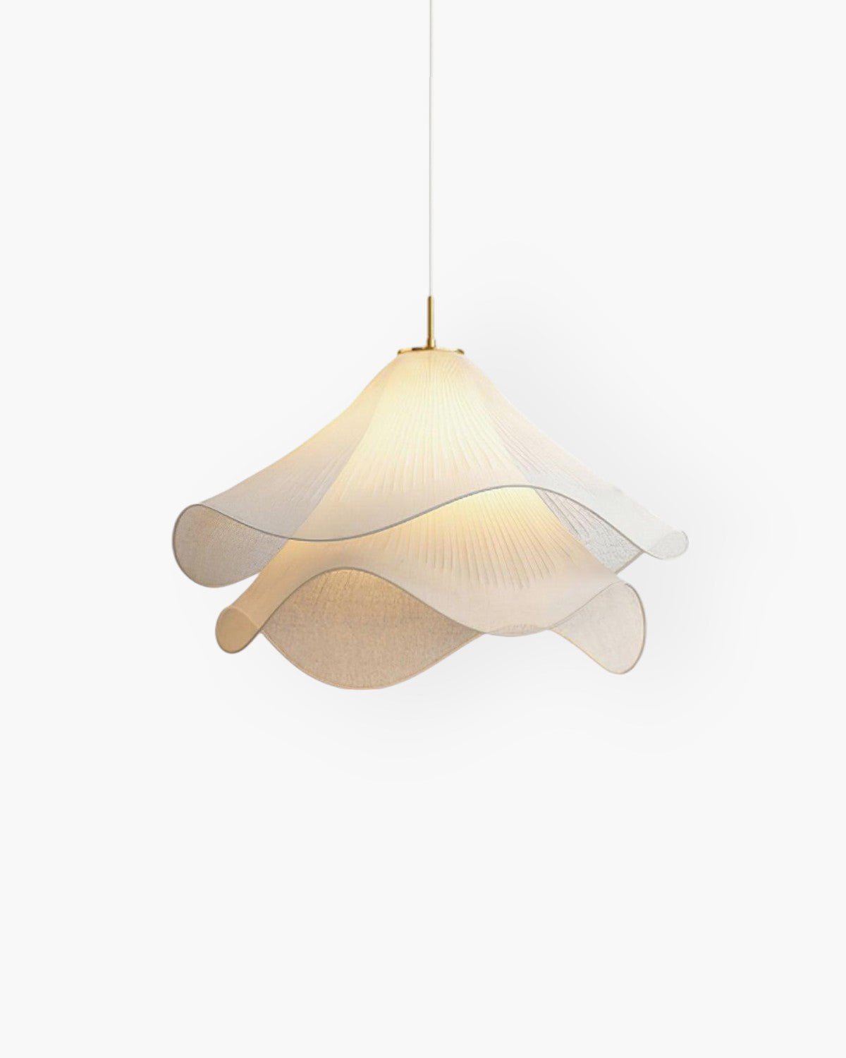 Florenza Pendant Light With Fabric Shade Petal Accent, Warm 3000K, 30cm