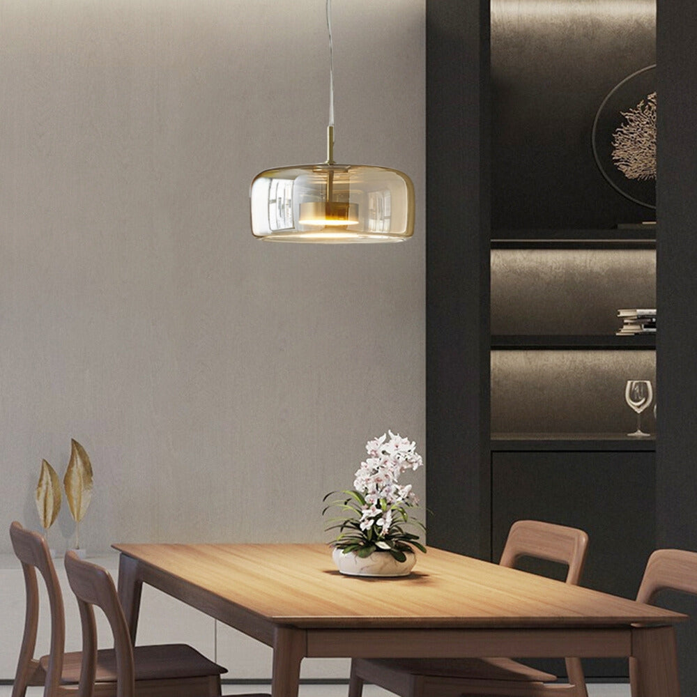 Lunara Vintage Style Pendant Light For Living Rooms In Warm Amber Tone