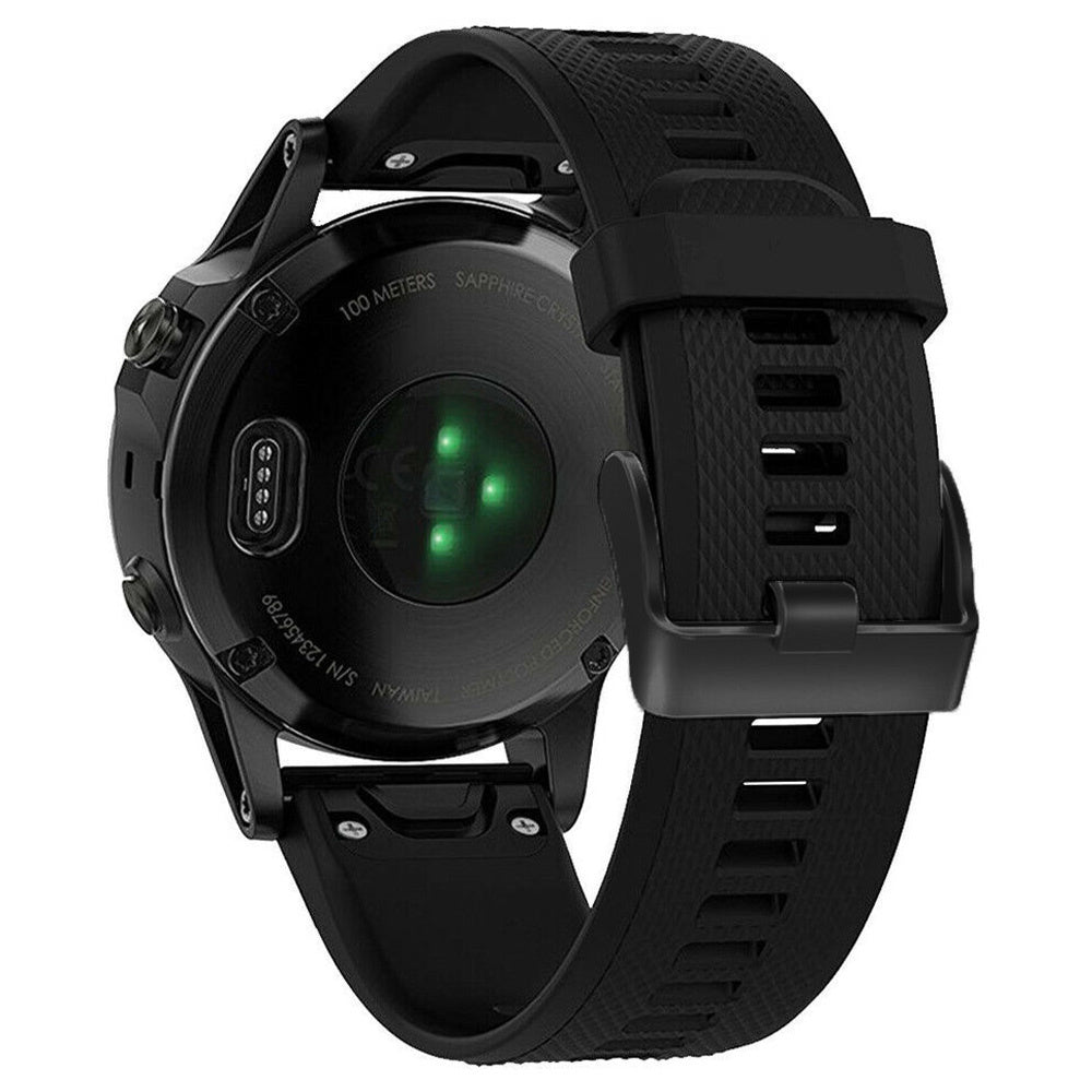 Garmin Fenix 7 Black Silicone Watch Band Strap Replacement
