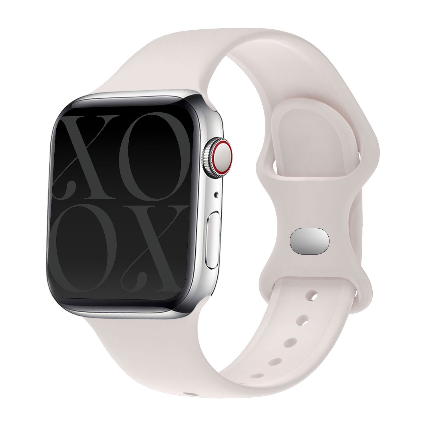 Xoxo Wildhearts Beige Silicone Strap For Apple Watch
