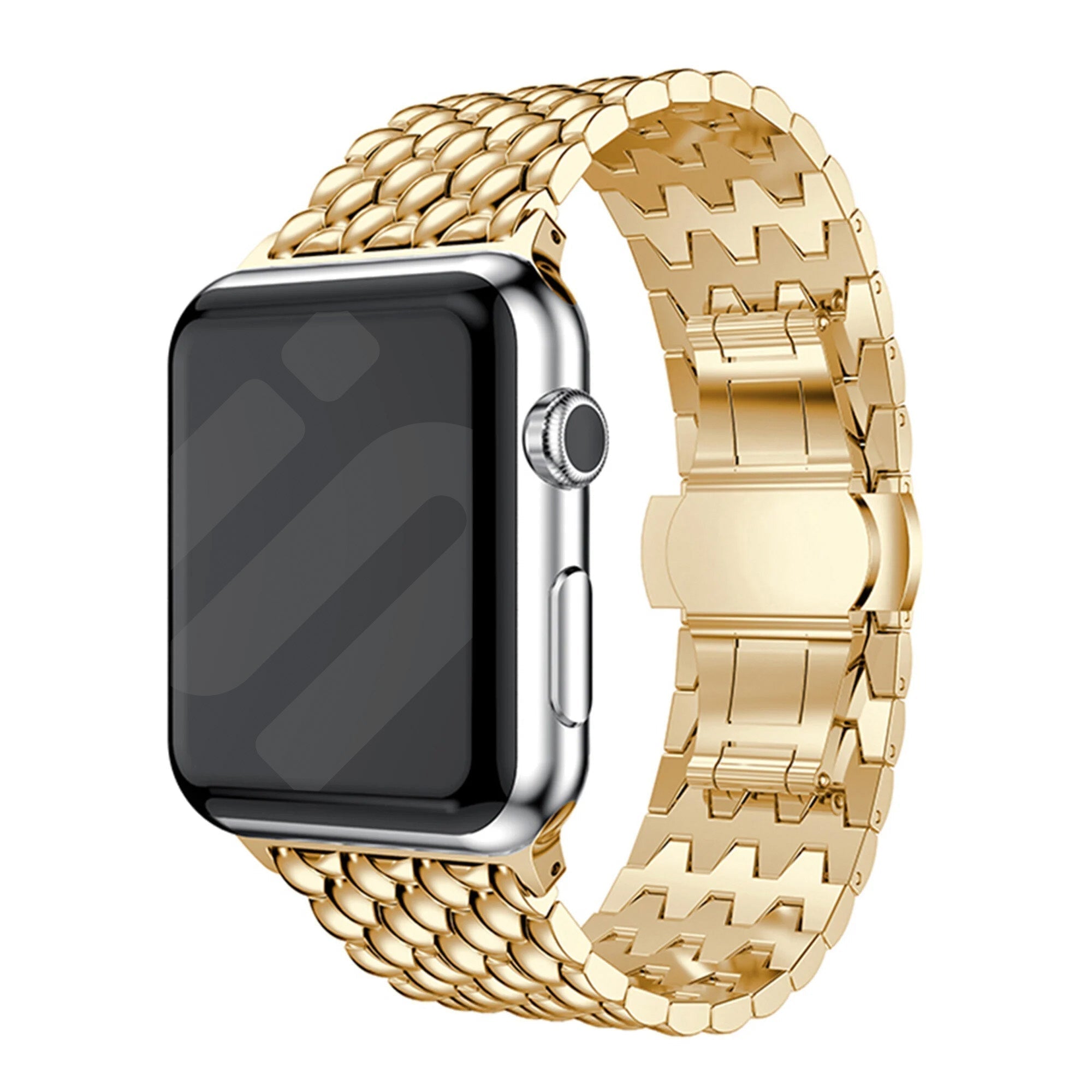 Apple Watch Gold Dragon Pattern Steel Band Compatible With Apple Watch