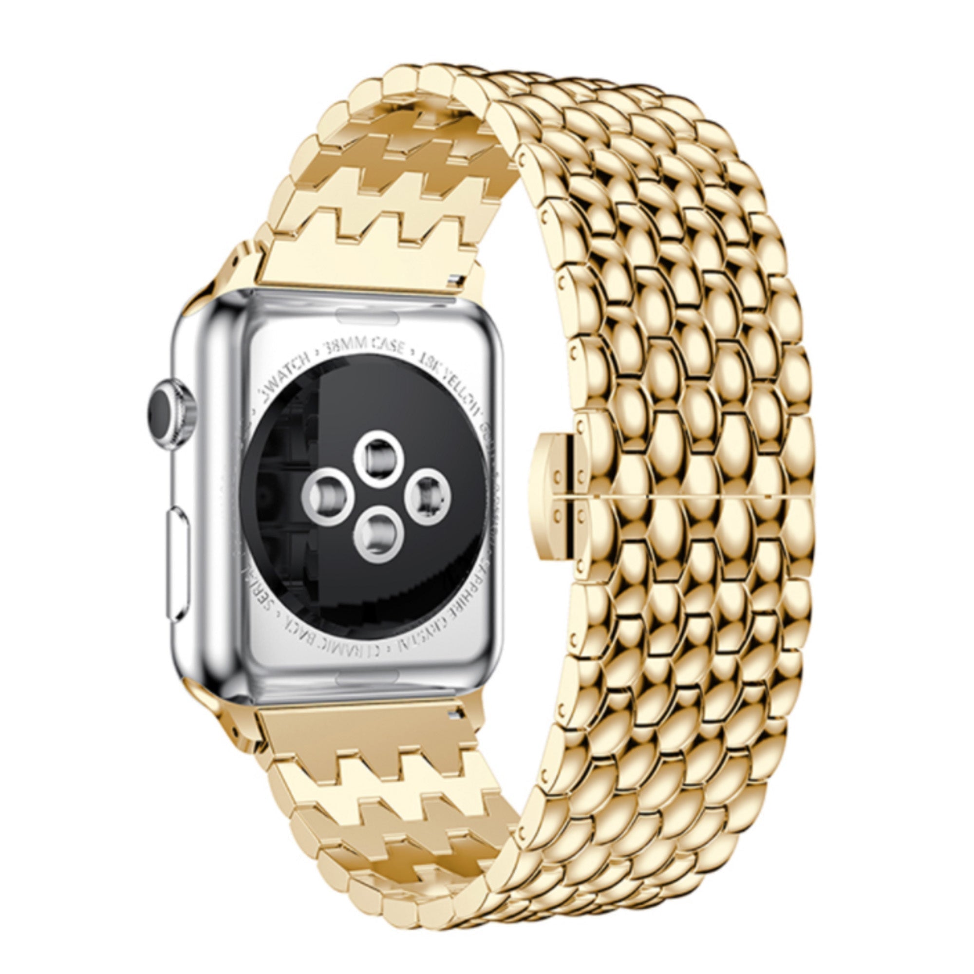 Apple Watch Gold Dragon Pattern Steel Band Compatible With Apple Watch