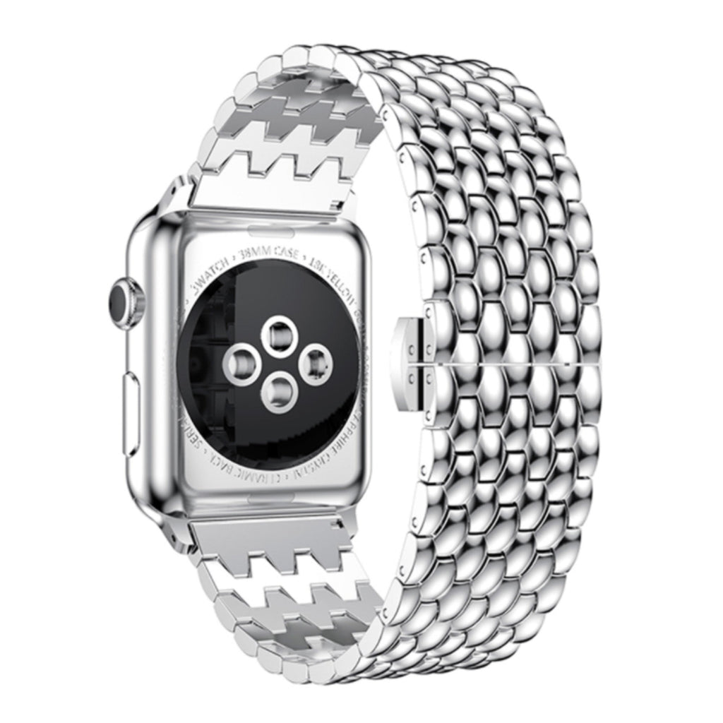 Dragon Steel Strap For Apple Watch In Silver Finish