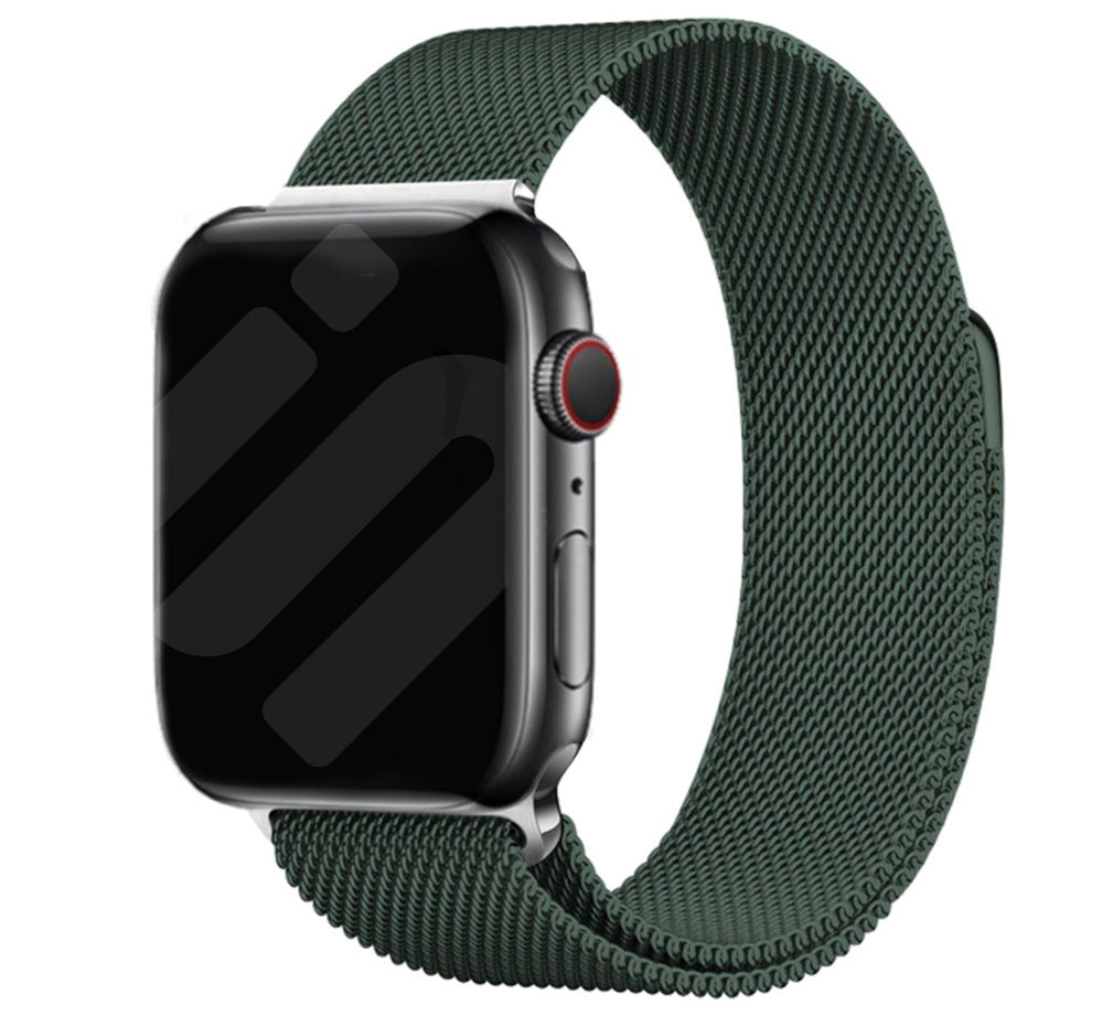 Apple Watch Milanese Style Strap In Dark Green Shade