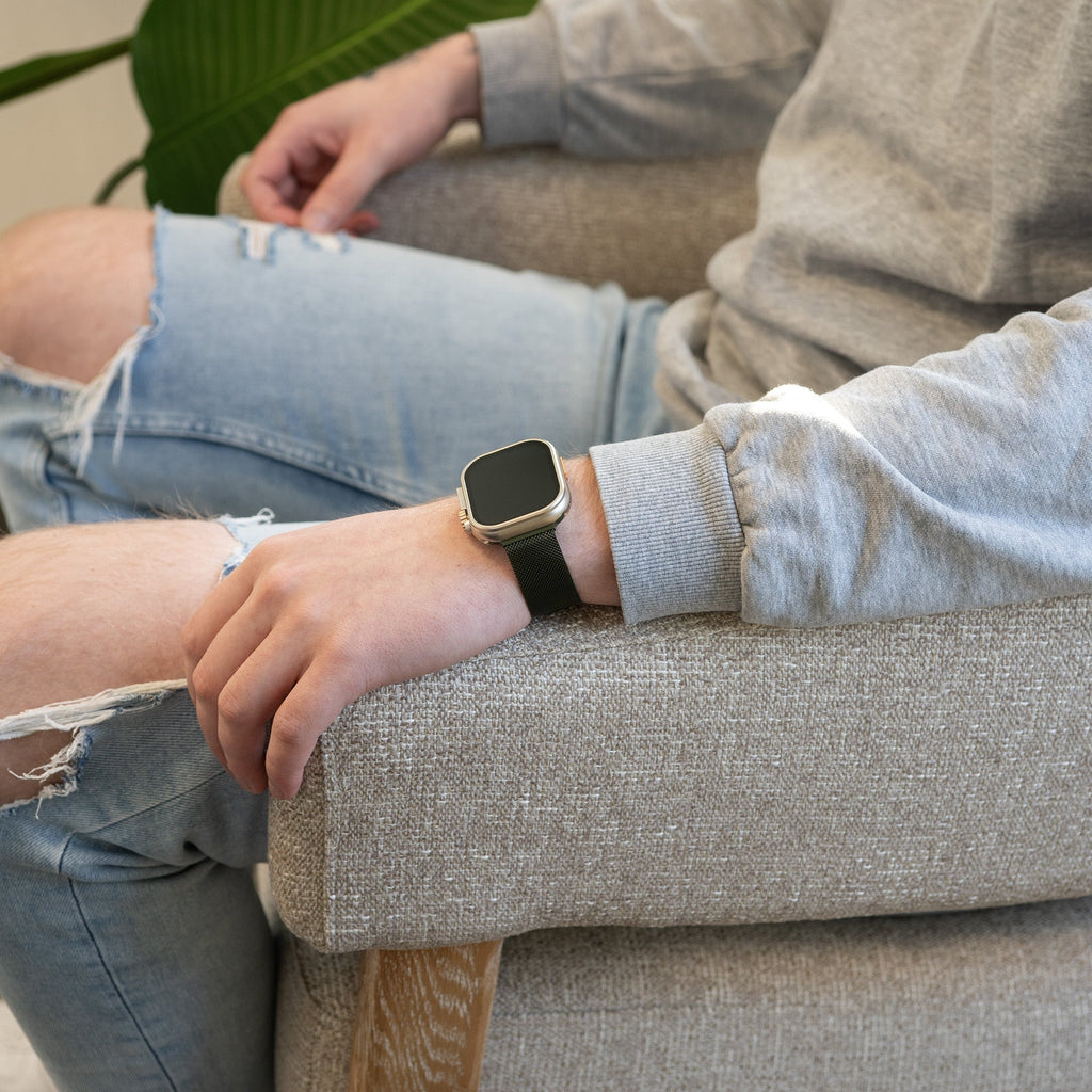 Apple Watch Milanese Style Strap In Dark Green Shade
