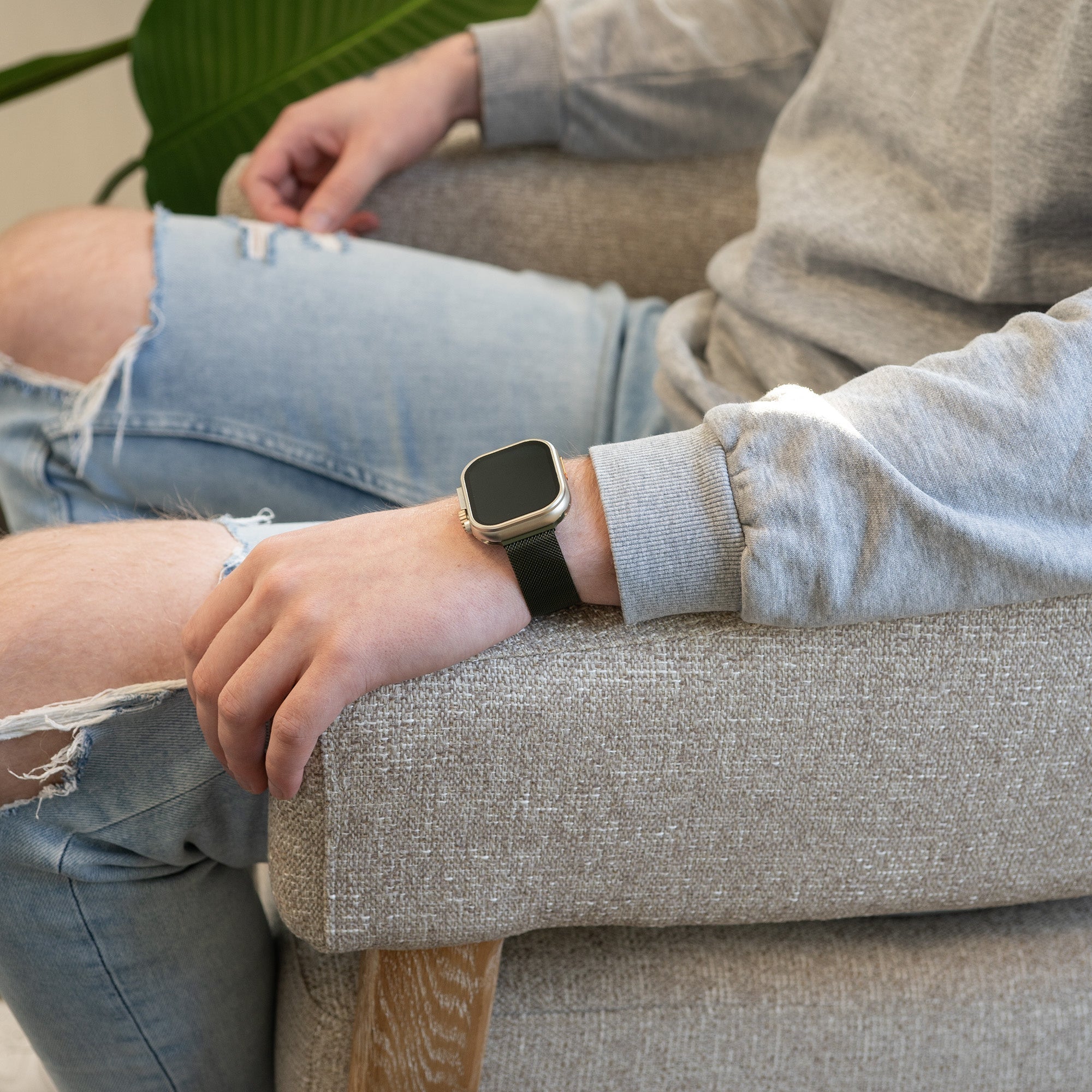 Apple Watch Milanese Style Strap In Dark Green Shade