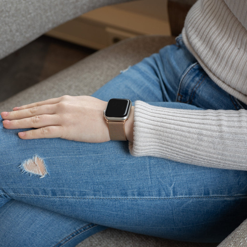 Apple Watch Rose Gold Milanese Band Finished In Elegant Style