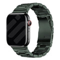 Apple Watch Stainless Steel Band In Dark Green Finish