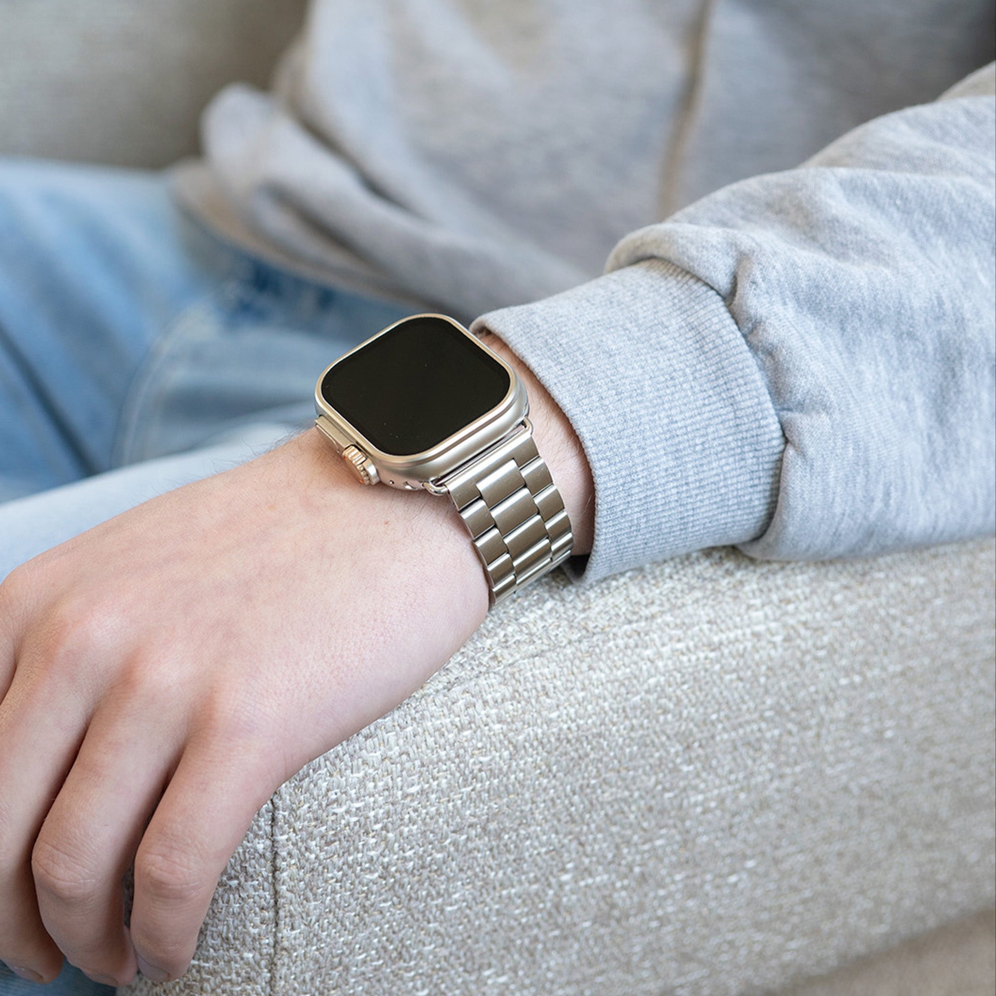 Apple Watch Stainless Steel Band With Silver Finish For Apple Watch