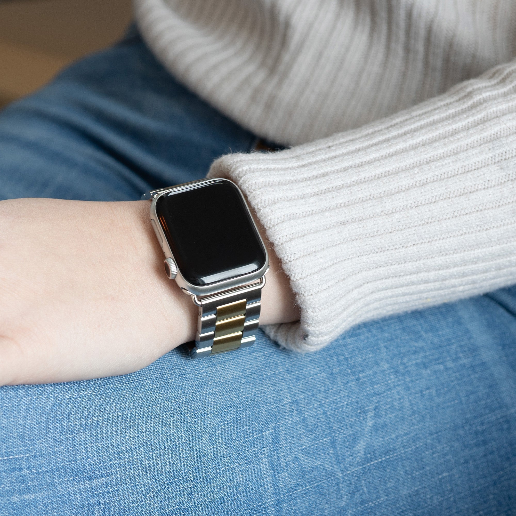 Apple Watch Stainless Steel Band In Silver And Gold For Apple Watch