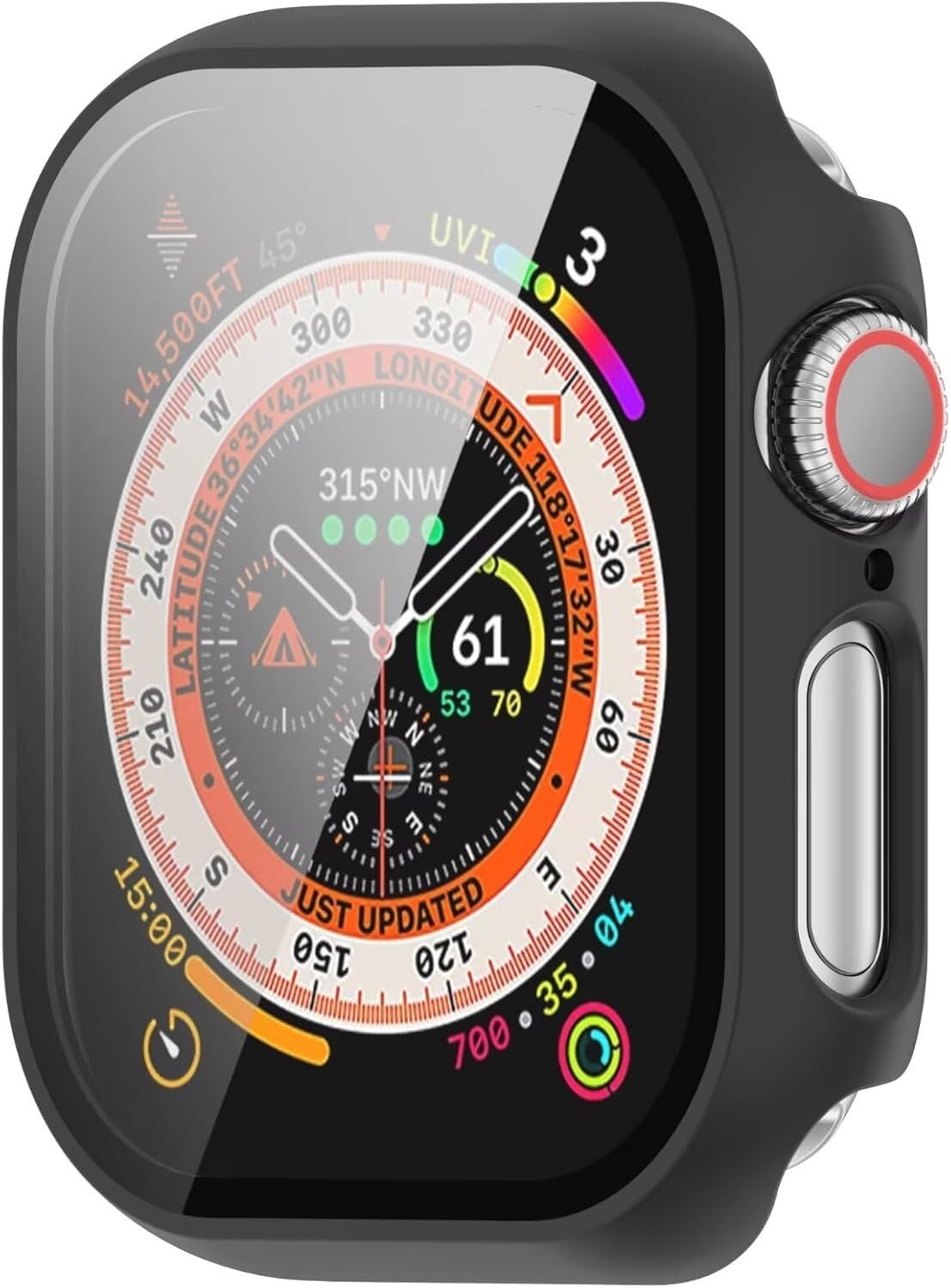 Apple Watch Protective Case Featuring Glass Cover In Black