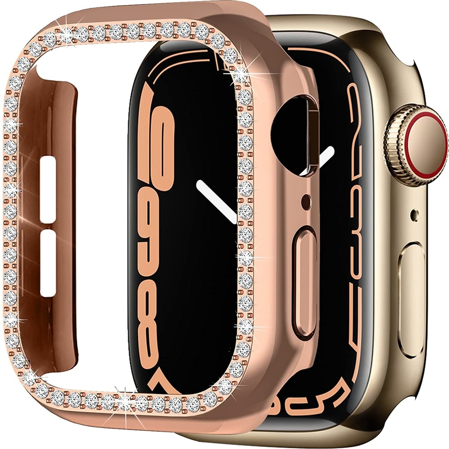 Rose Gold Diamond PC Hard Case Apple Watch Accessory