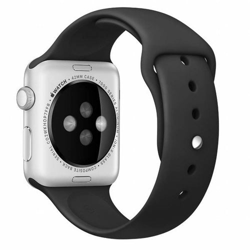 Apple Watch Black Silicone Strap Replacement Option
