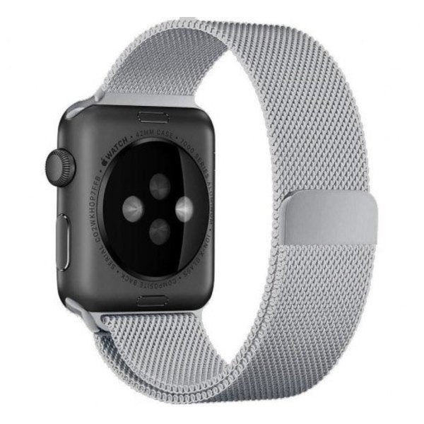 Premium Accessory For Apple Watch Silver Milanese Band