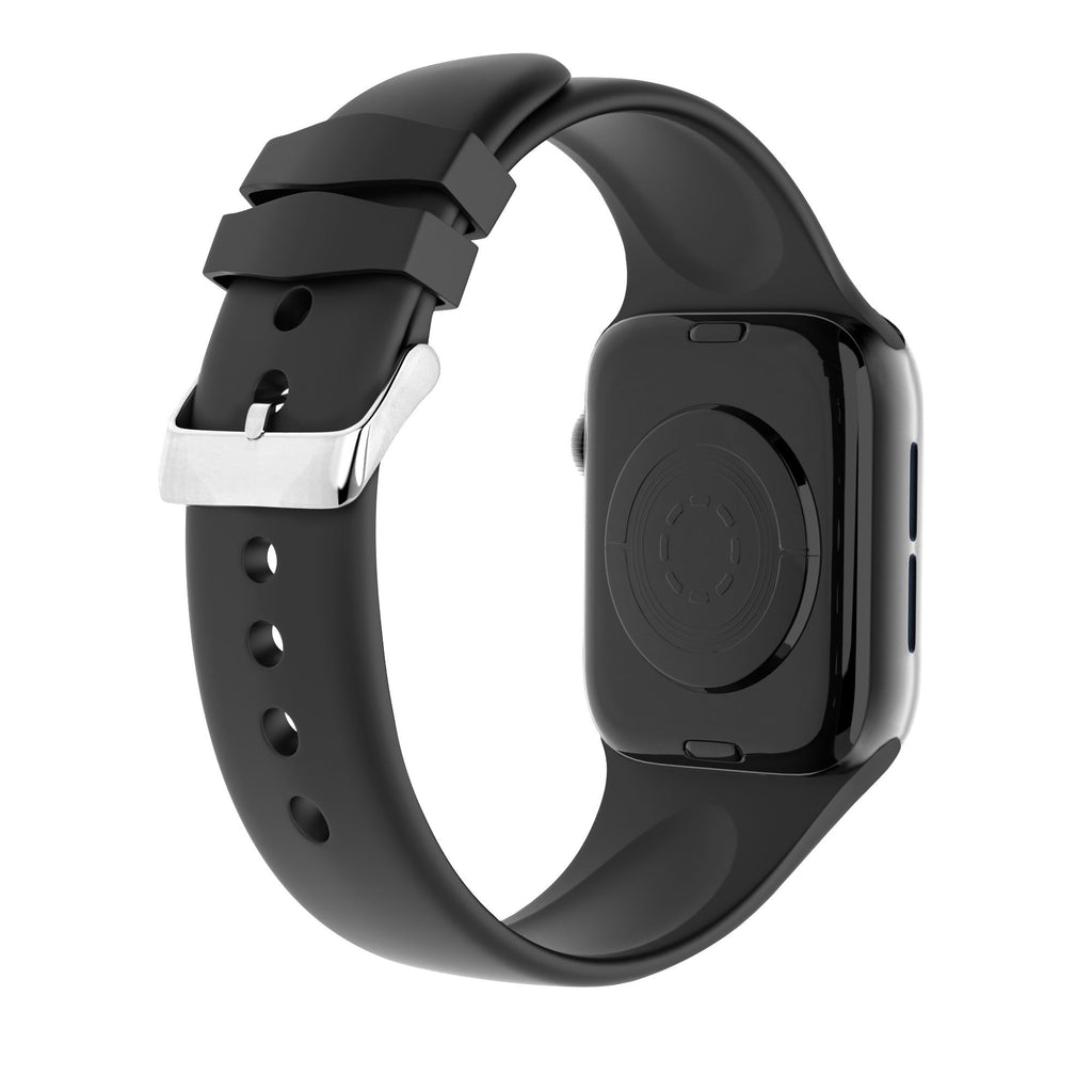 Silicone Strap Apple Watch With Buckle In Black Finish