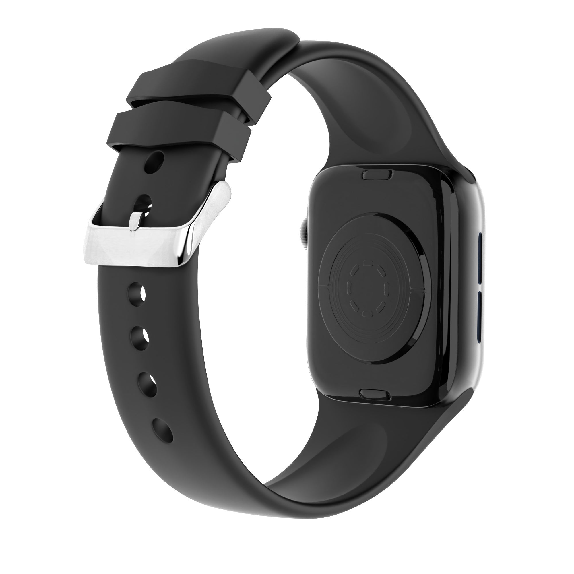 Silicone Strap Apple Watch With Buckle In Black Finish