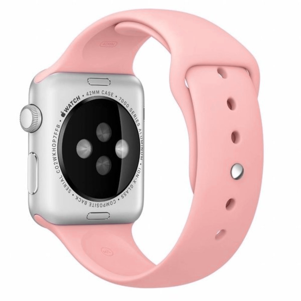 Pink Silicone Band For Apple Watch Compatible Strap