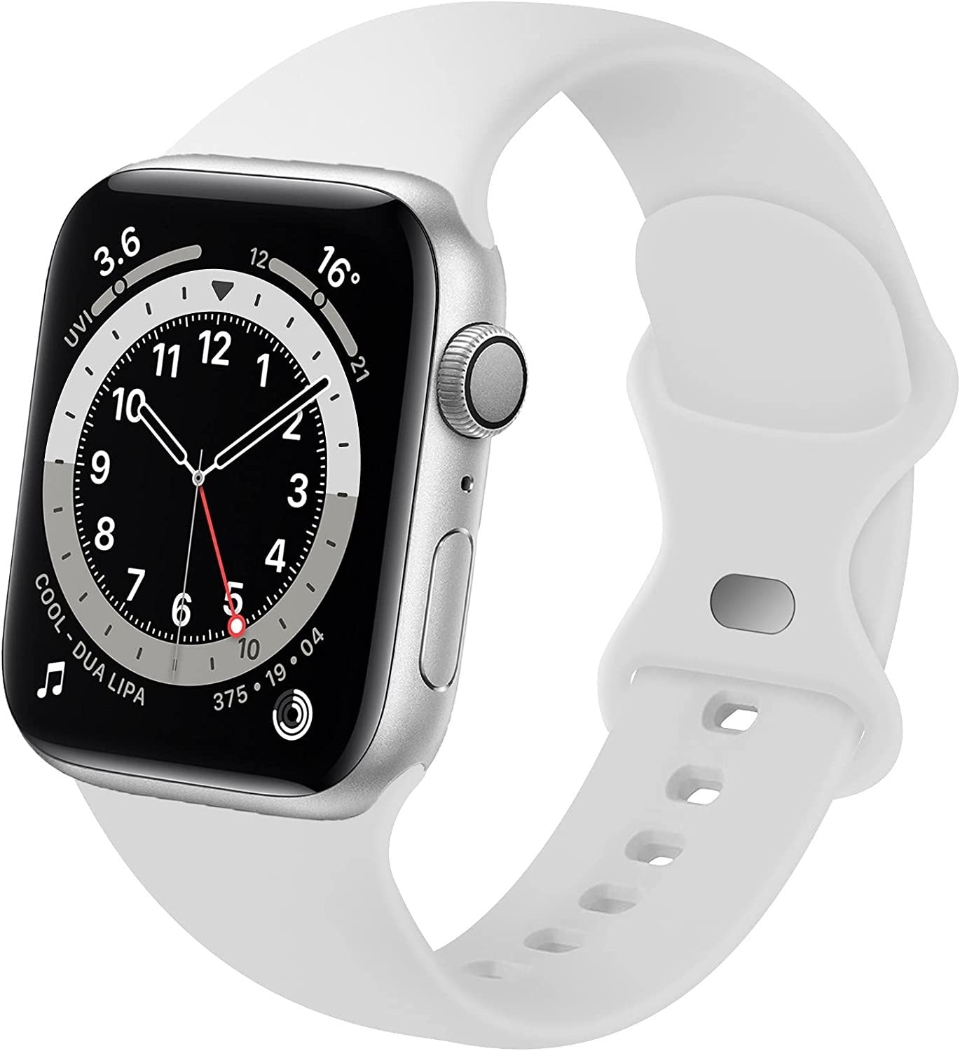 Apple Watch White Classic Silicone Band Replacement Strap