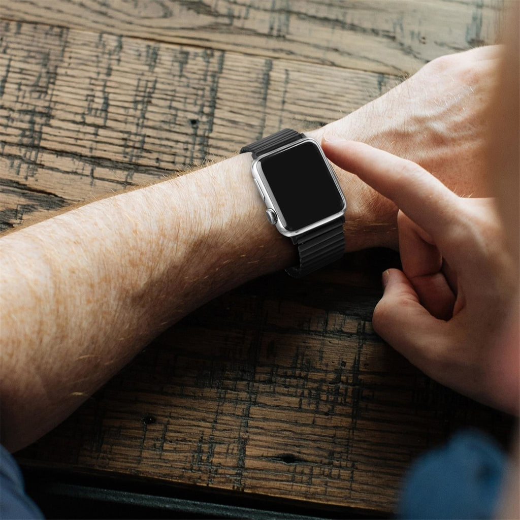 Apple Watch Black Steel Elastic Strap Replacement Band