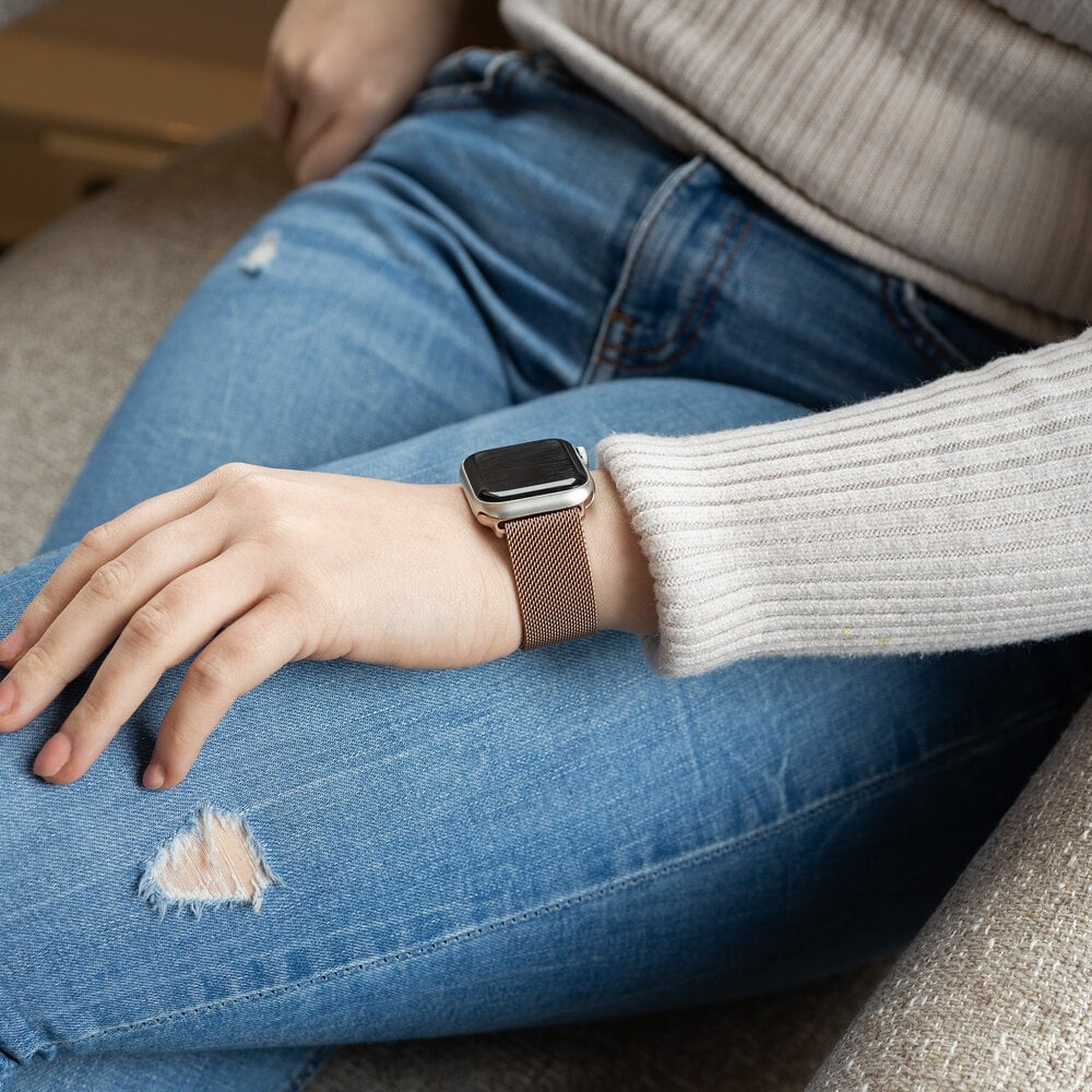 Rosé Tone Milanese Strap Edition For Apple Watch Everyday Style