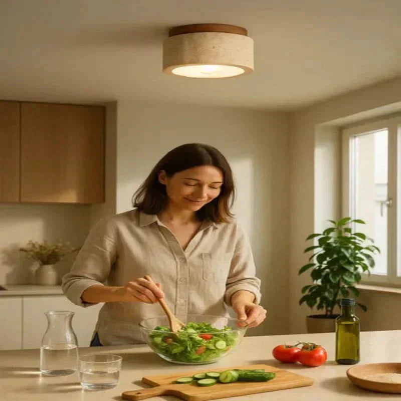 CalmGlow Sleek Wood Lamp With Energy Efficient LED