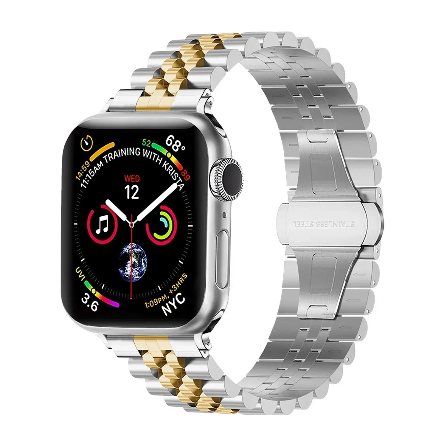 Premium Silver Or Gold Jubilee Steel Band For Apple Watch
