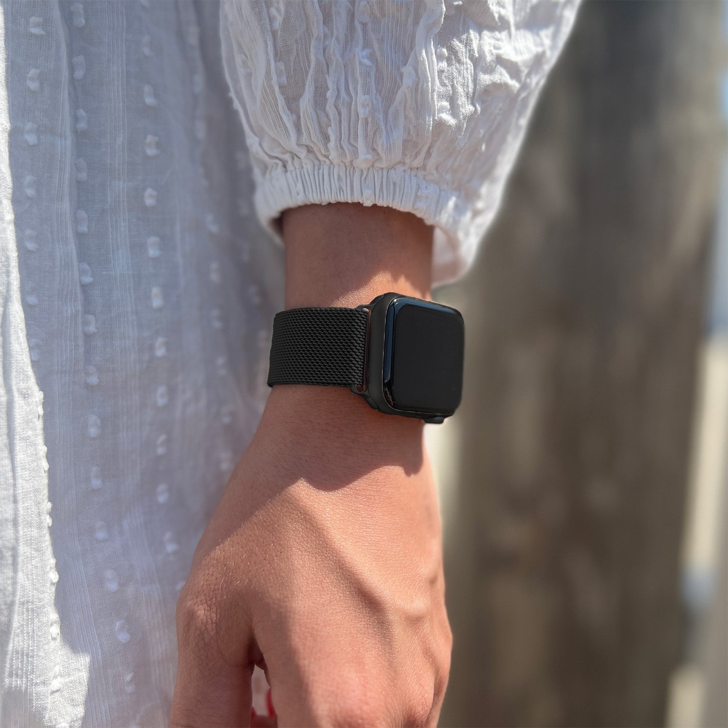 Elegant Black Finish Milanese Edition Strap For Apple Watch