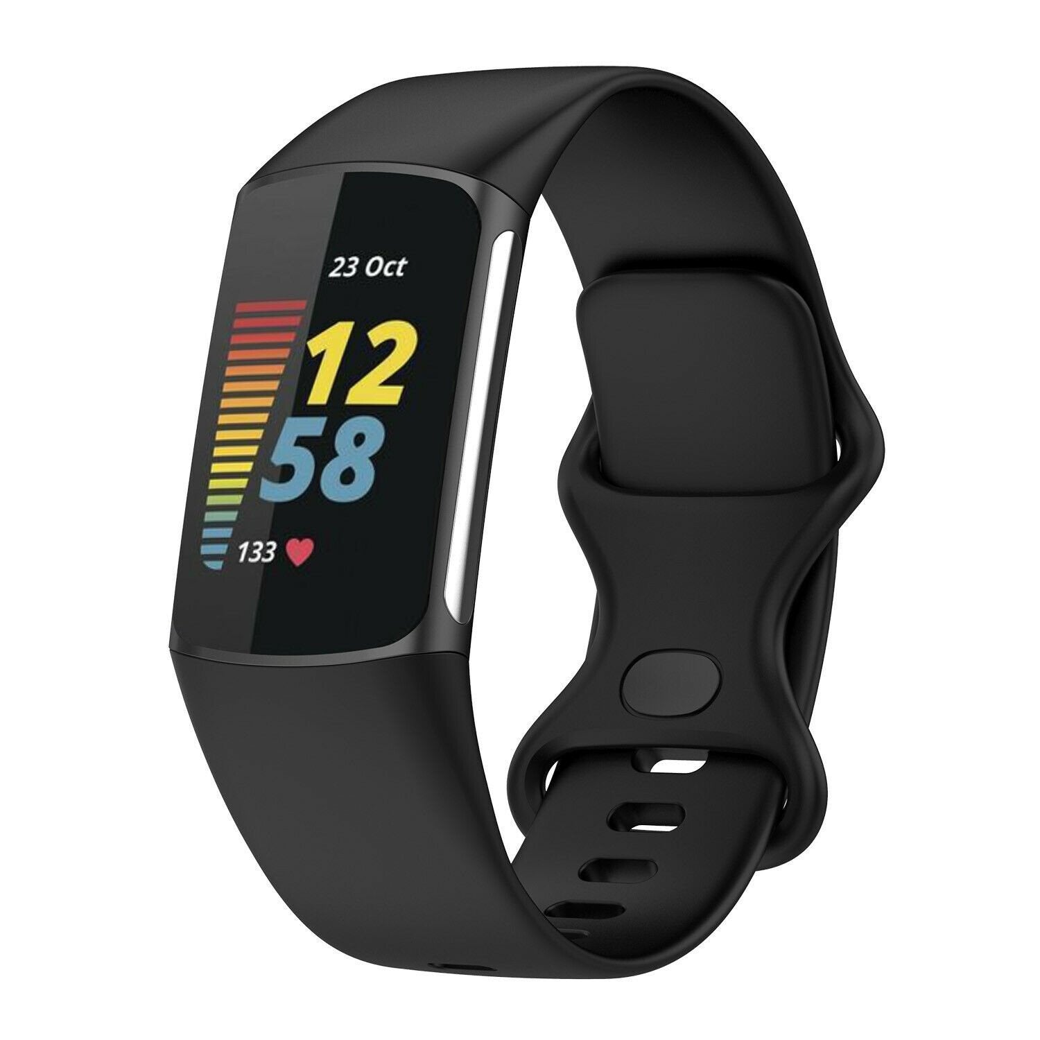 Fitbit Charge 6 Black Silicone Band Replacement Strap