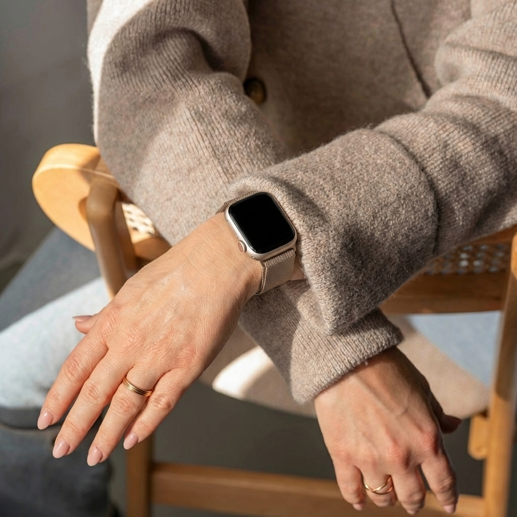 Apple Watch Milanese Strap In Starlight Finish Edition