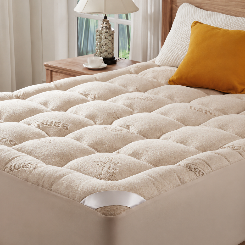 EcoComfort Collection Quilted Waterproof and Breathable Mattress Protector Bamboo Viscose