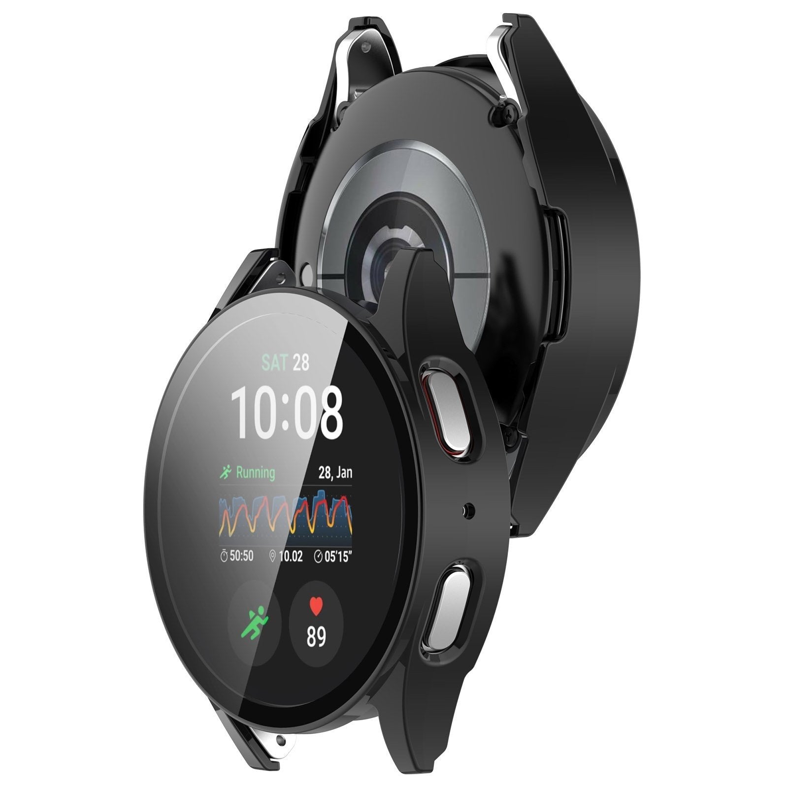 Black Protective Case With Glass For Samsung Galaxy Watch 7 40mm