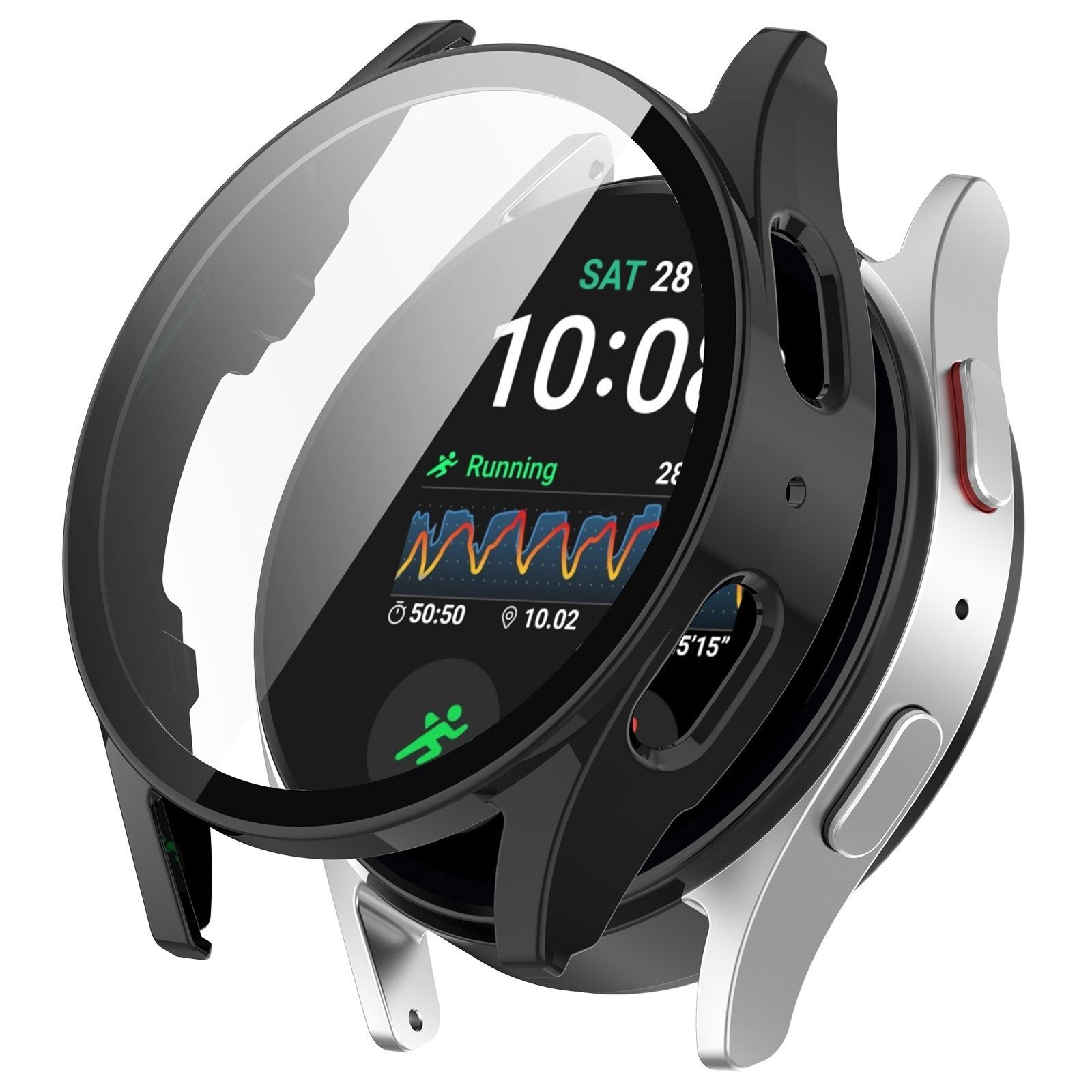 Black Protective Case With Glass For Samsung Galaxy Watch 7 40mm