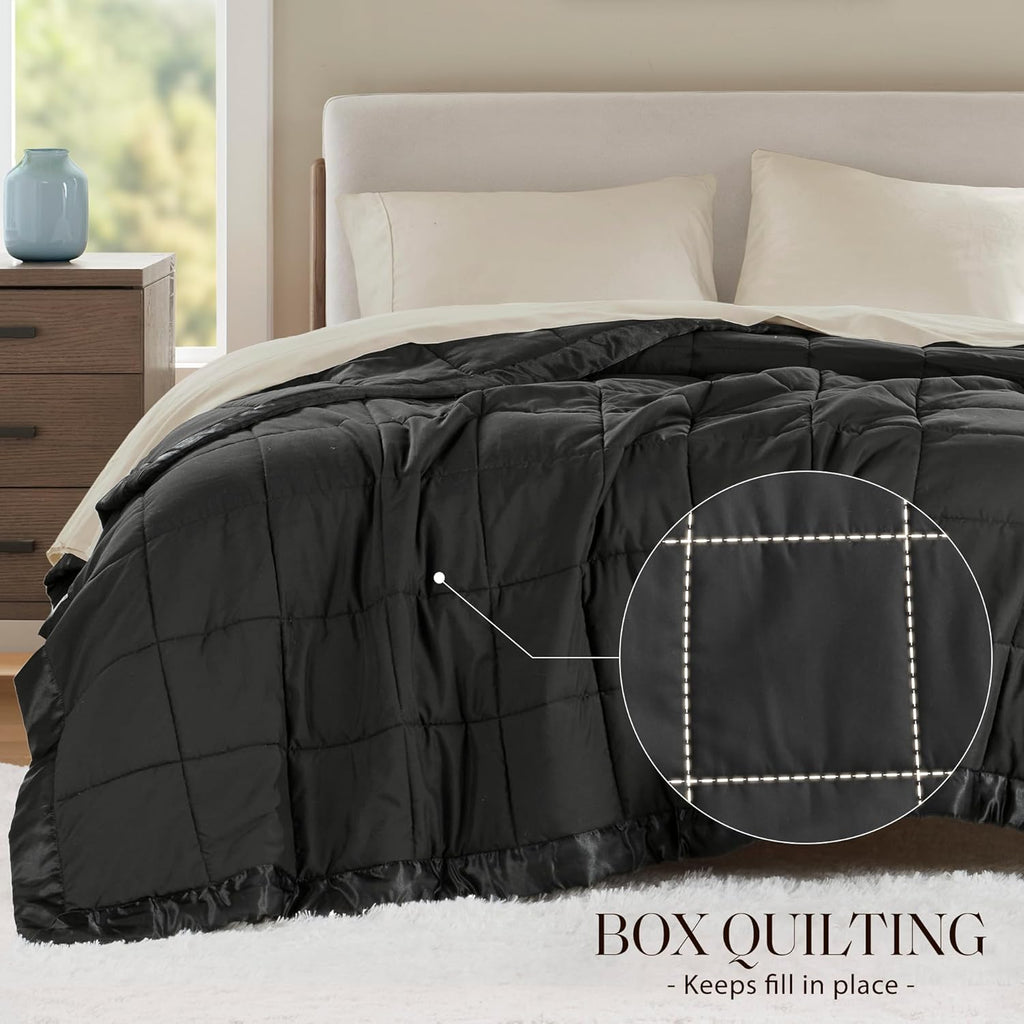 Windom Collection Lightweight Soft Blanket With Satin Trim