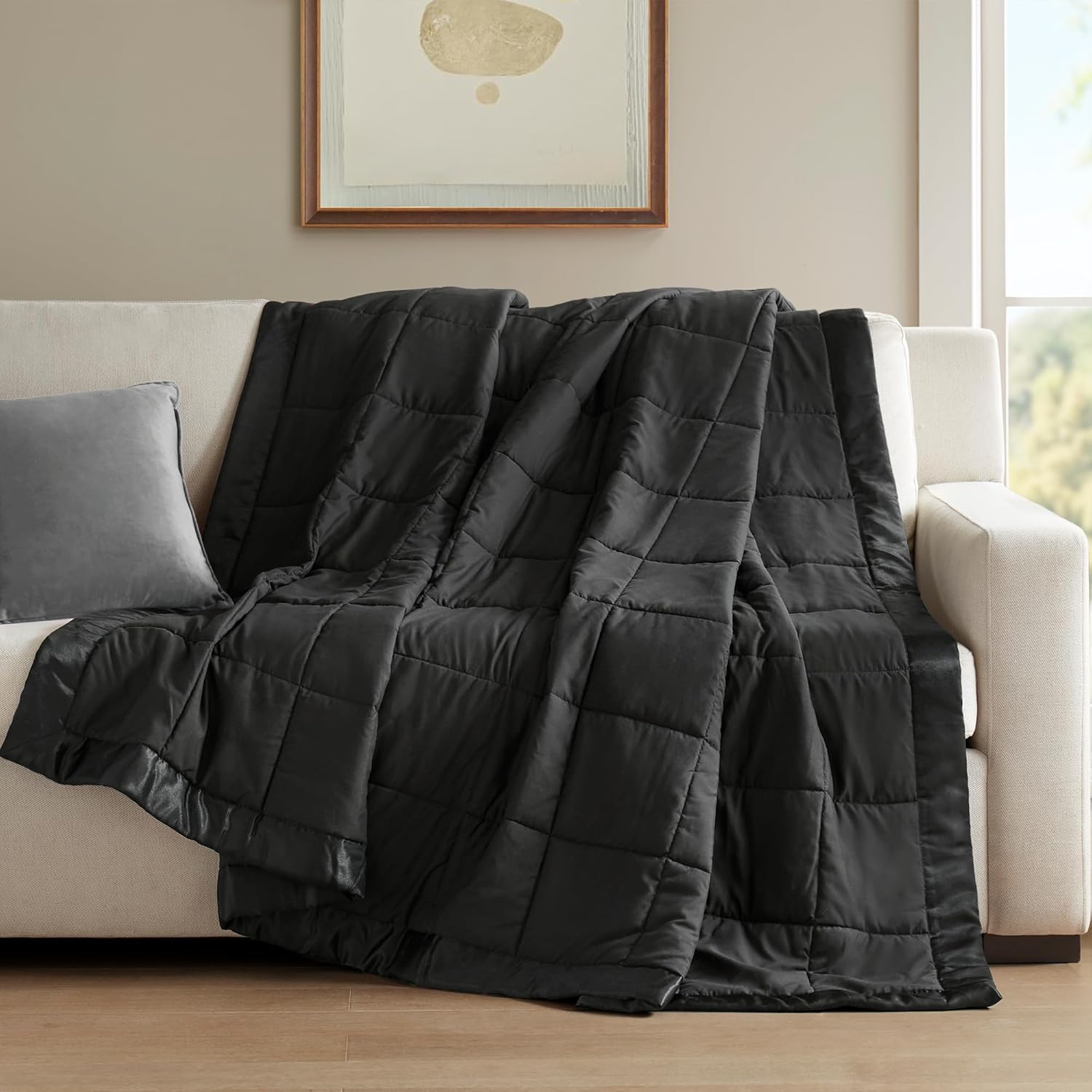 Windom Collection Lightweight Soft Blanket With Satin Trim