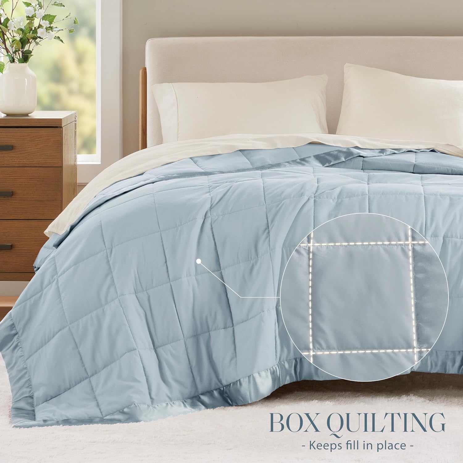 Windom Collection Lightweight Soft Blanket With Satin Trim