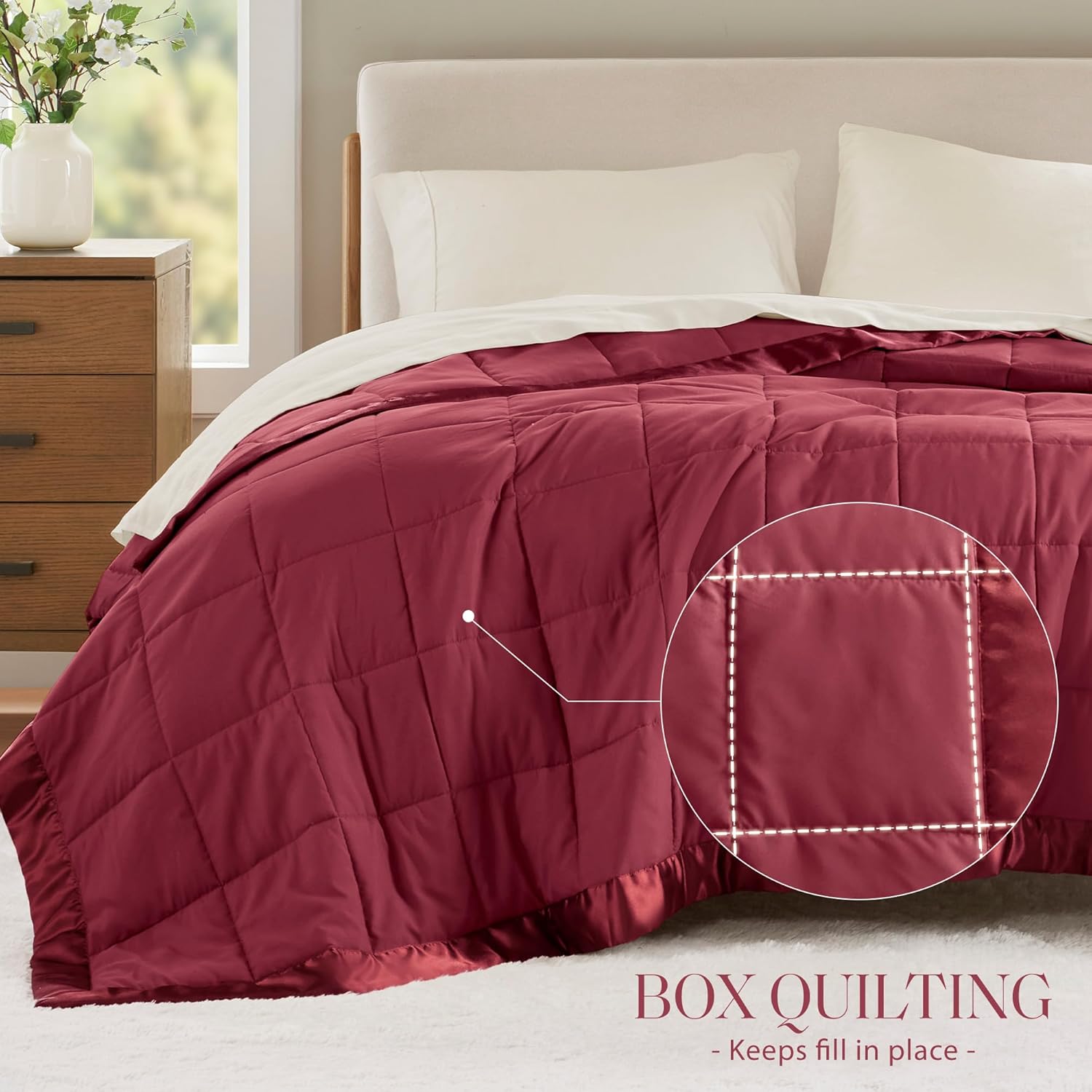 Windom Collection Lightweight Soft Blanket With Satin Trim