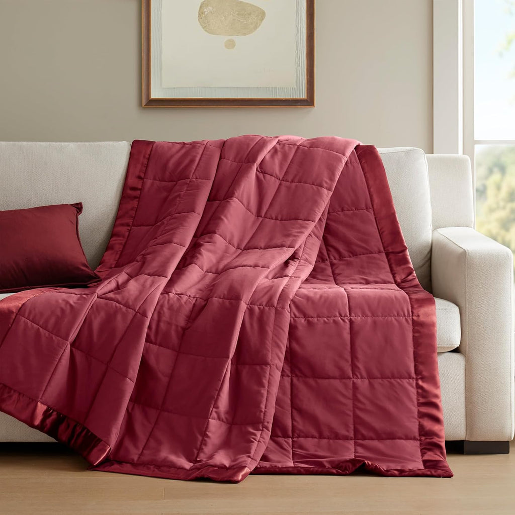 Windom Collection Lightweight Soft Blanket With Satin Trim