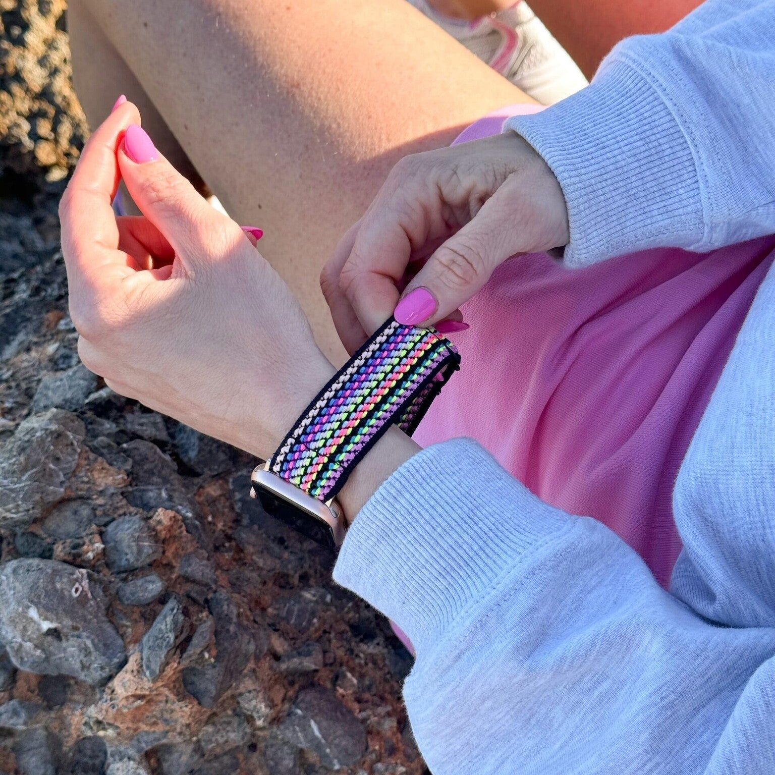 Colorful Stripe Elastic Band For Apple Watch All Day Comfort