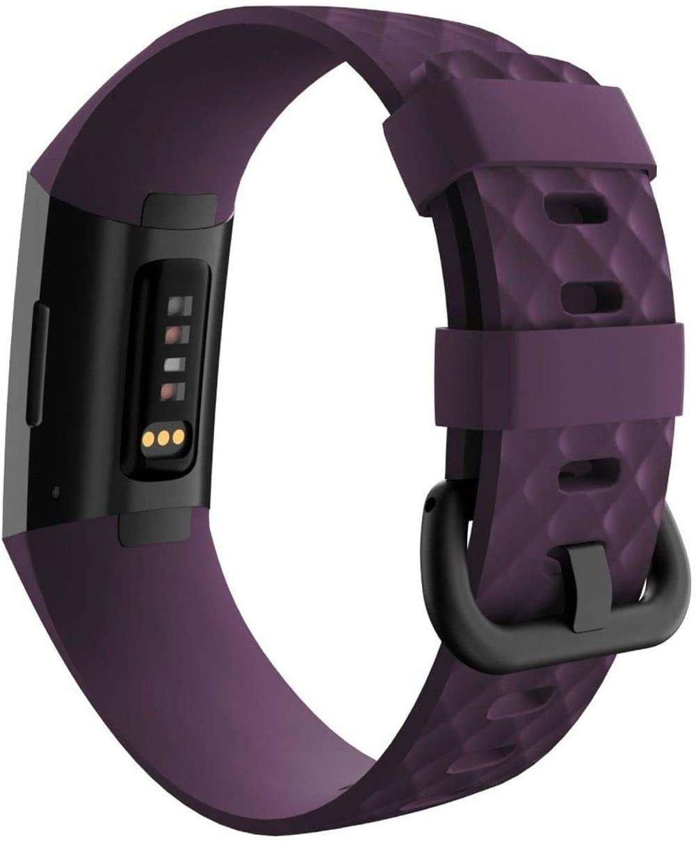 Purple Silicone Band Replacement Strap For Fitbit Charge Four