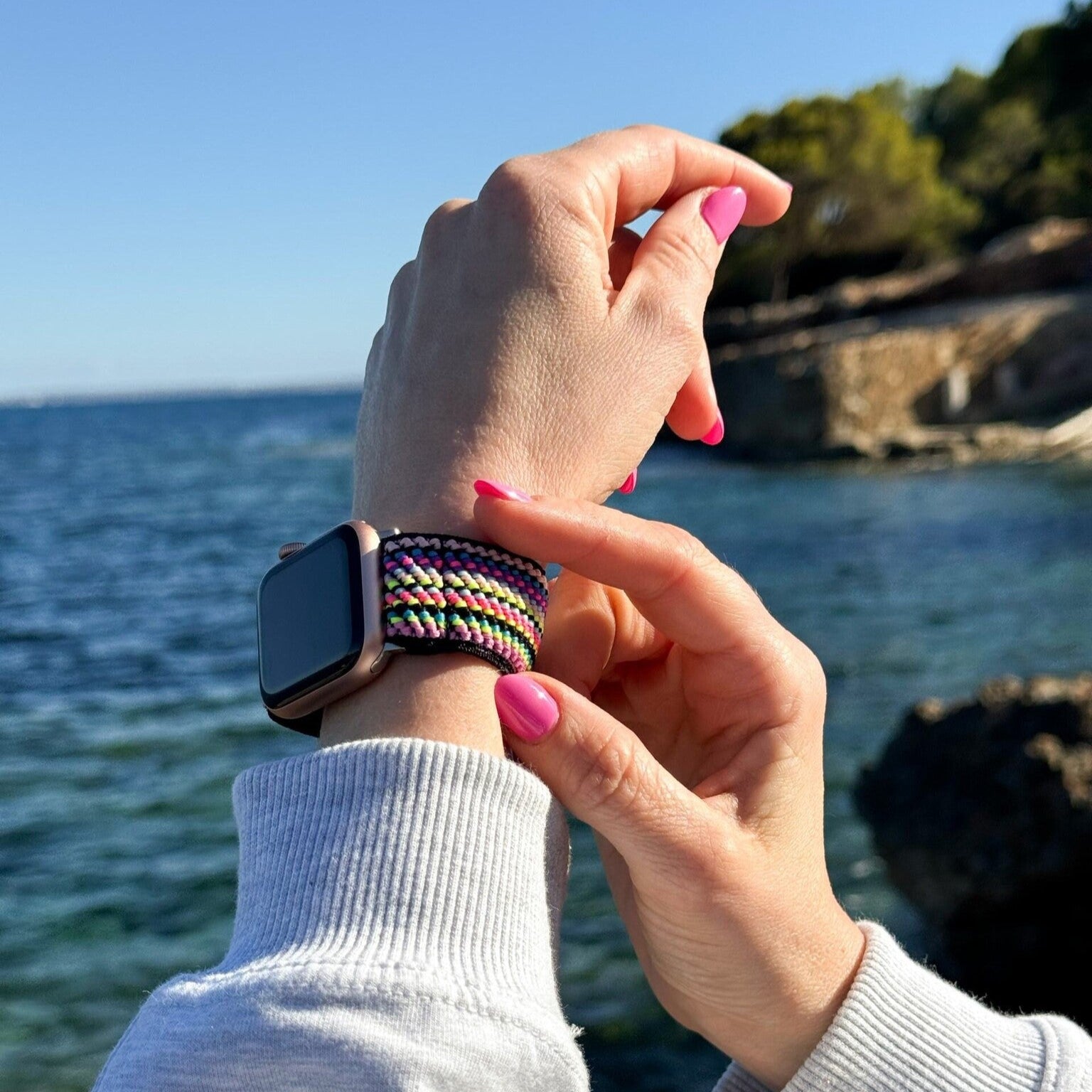 Colorful Stripe Elastic Band For Apple Watch All Day Comfort